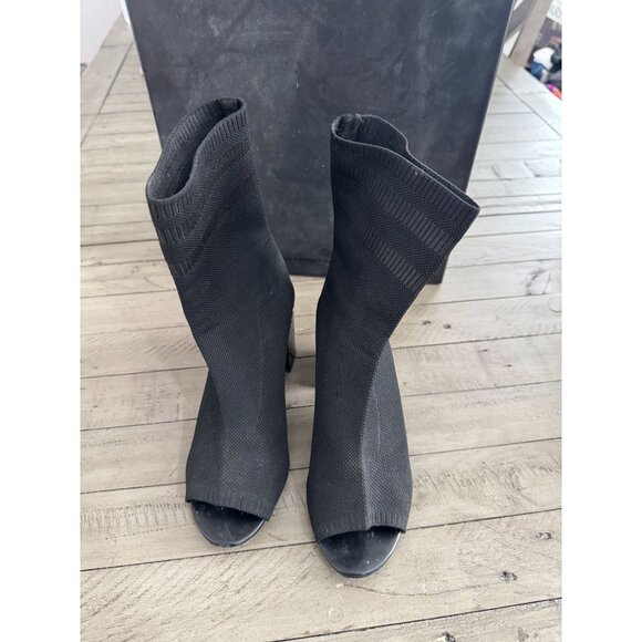 ALEXANDER WANG Cat Stretch Sock Boots Booties Black Heeled Size 39.5 - Picture 3 of 10